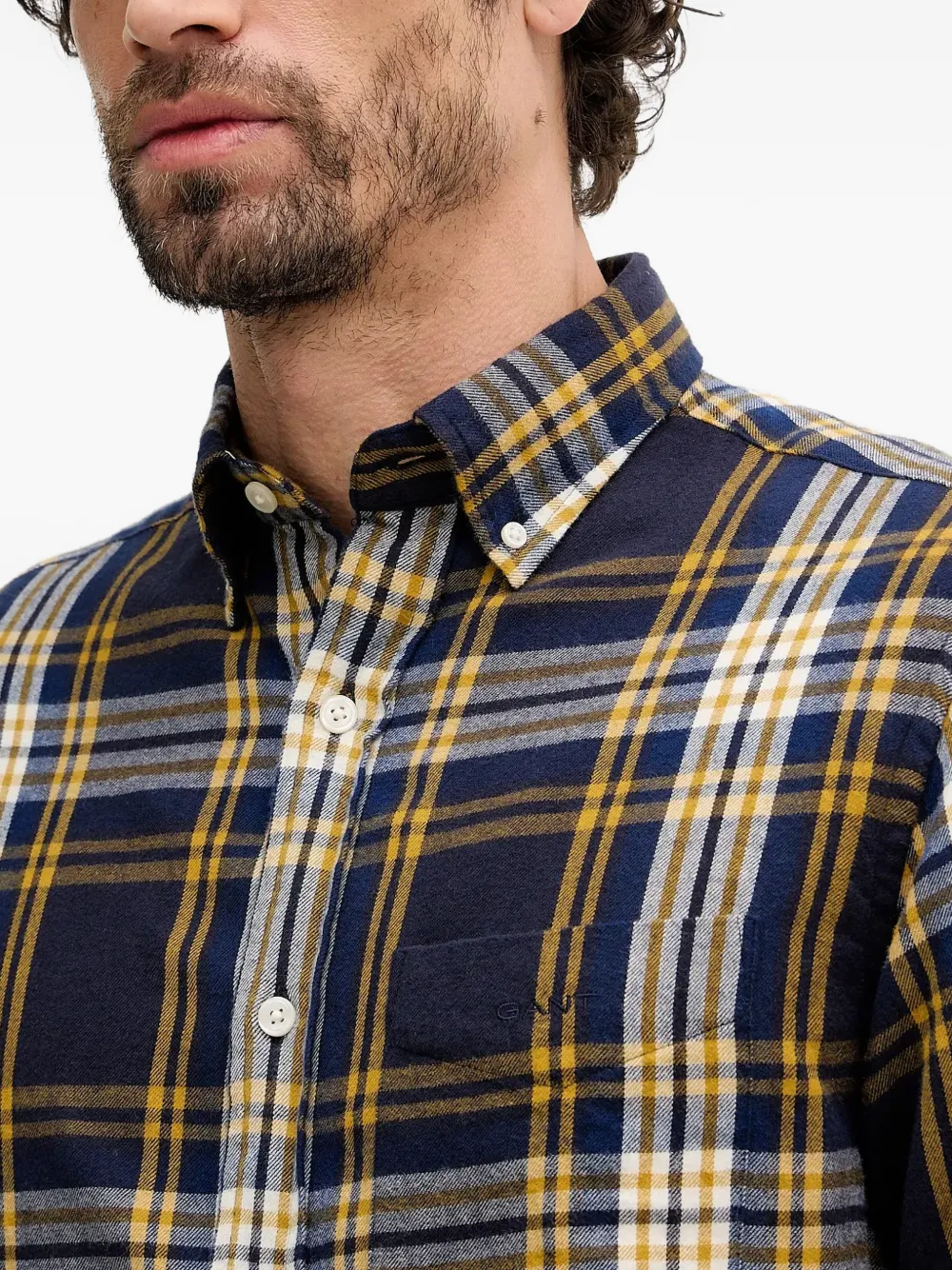 Gant Windblown geruit overhemd met zak Blauw