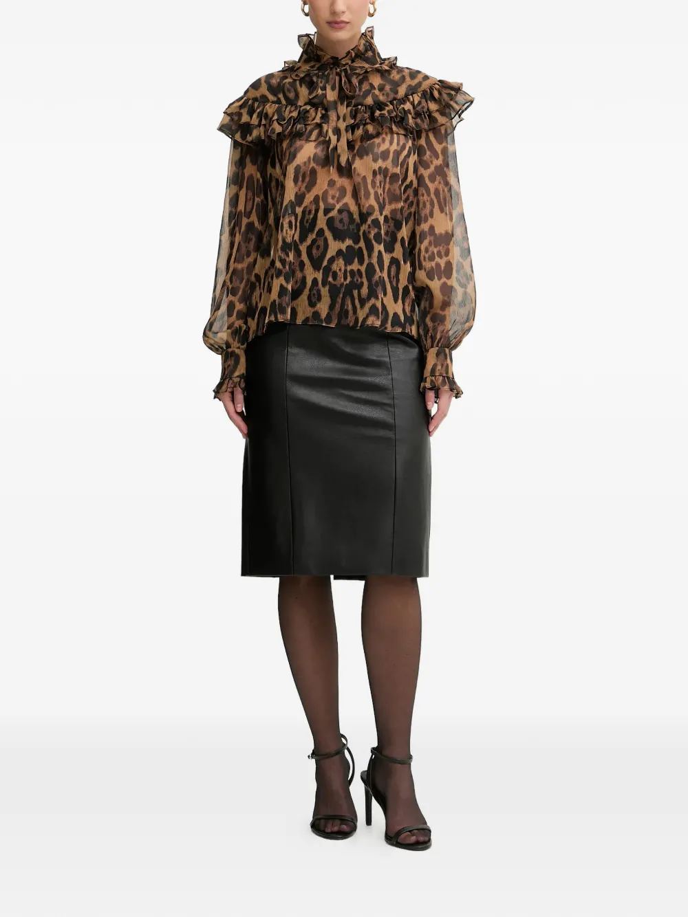  Bardot Leopard-print Blouse - Brown 