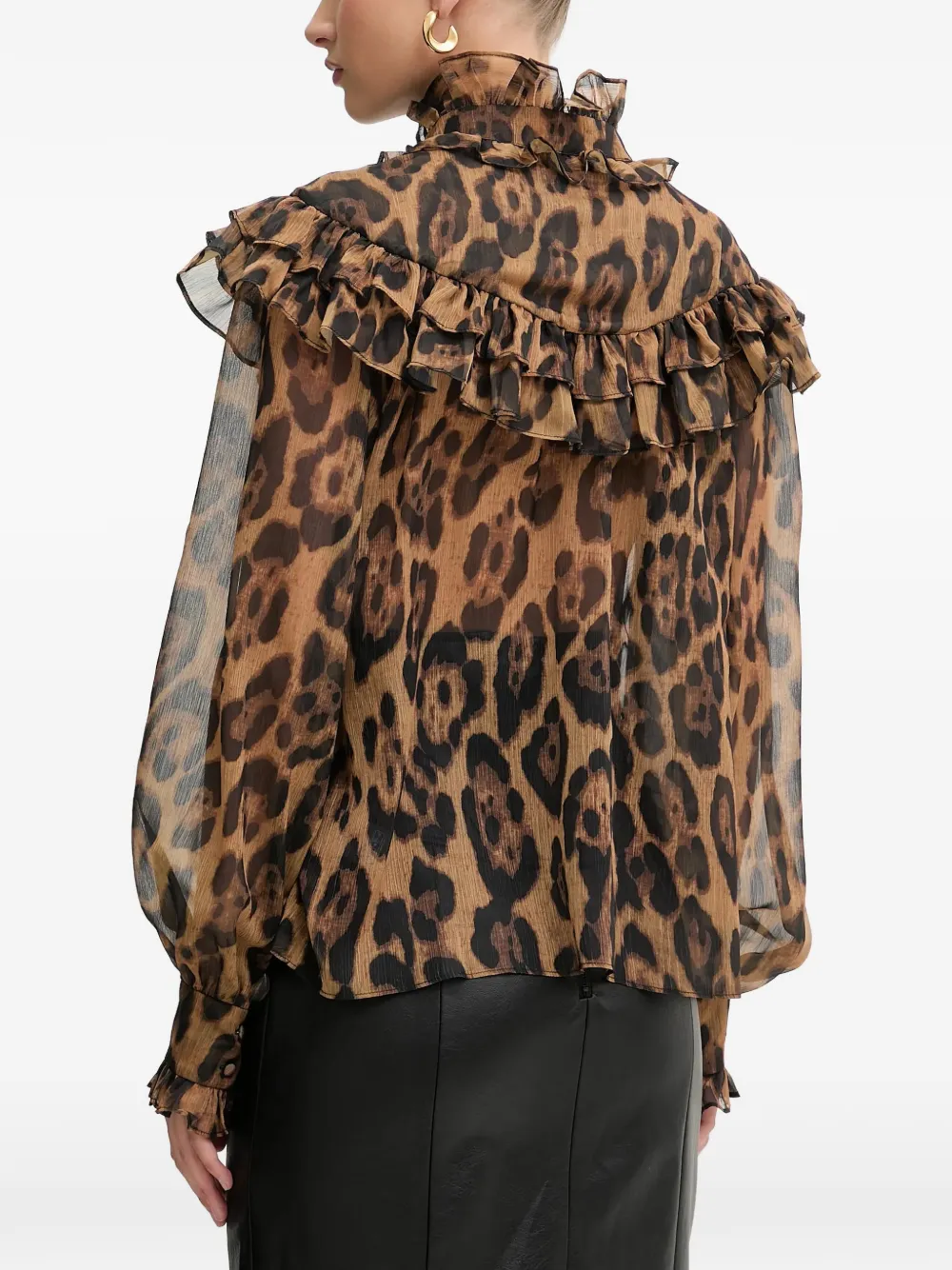  Bardot Leopard-print Blouse - Brown 