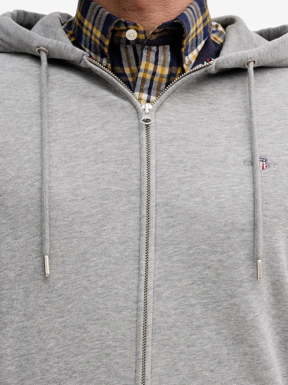 Gant Hoodie met rits Grijs