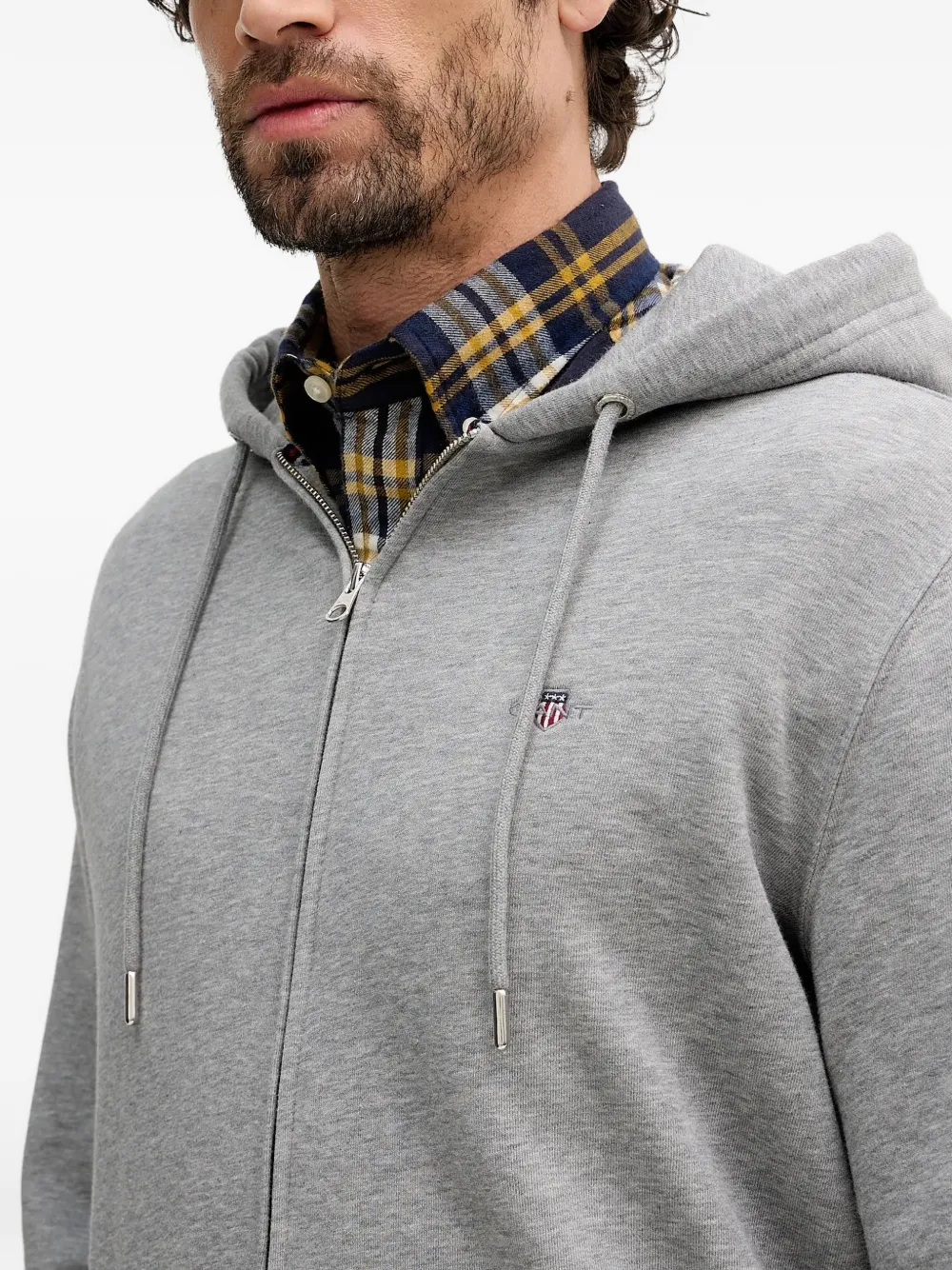 Gant Hoodie met rits Grijs