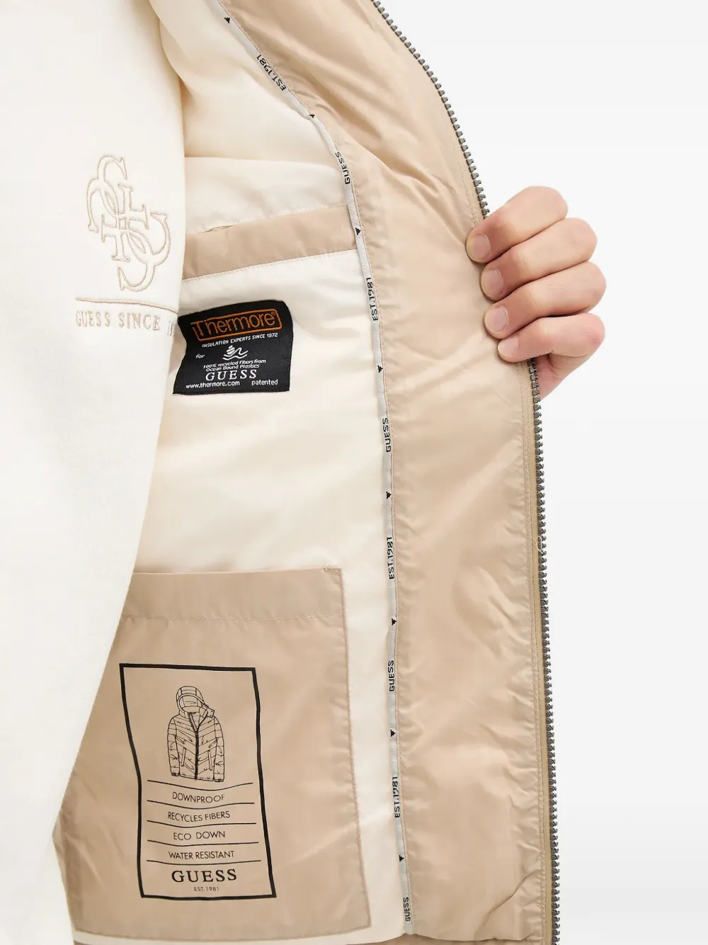 GUESS USA Gevoerd jack met capuchon Beige