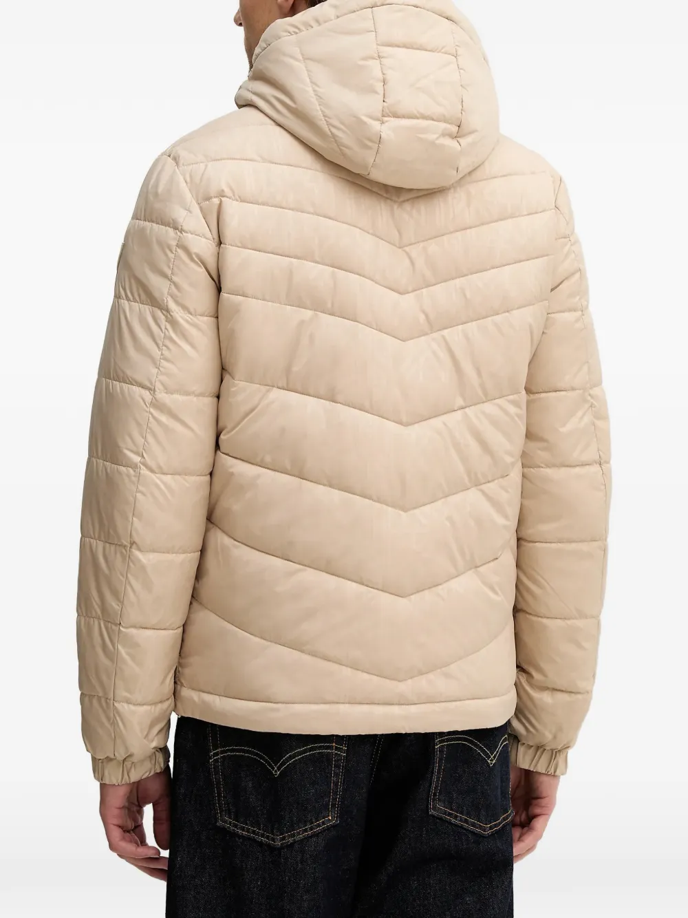  Guess Usa Hooded Quilted Jacket - Neutrals 