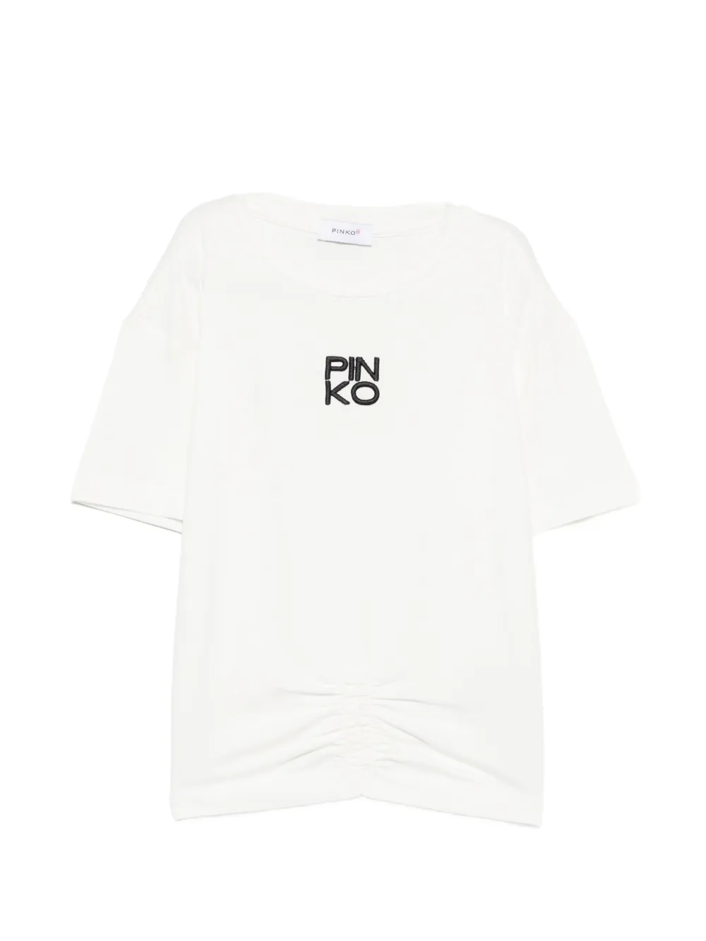 Pinko Kids logo-embroidery T-shirt - Weiß