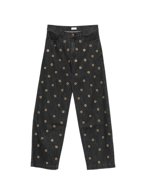 Pinko Kids eyelet-embellishment jeans
