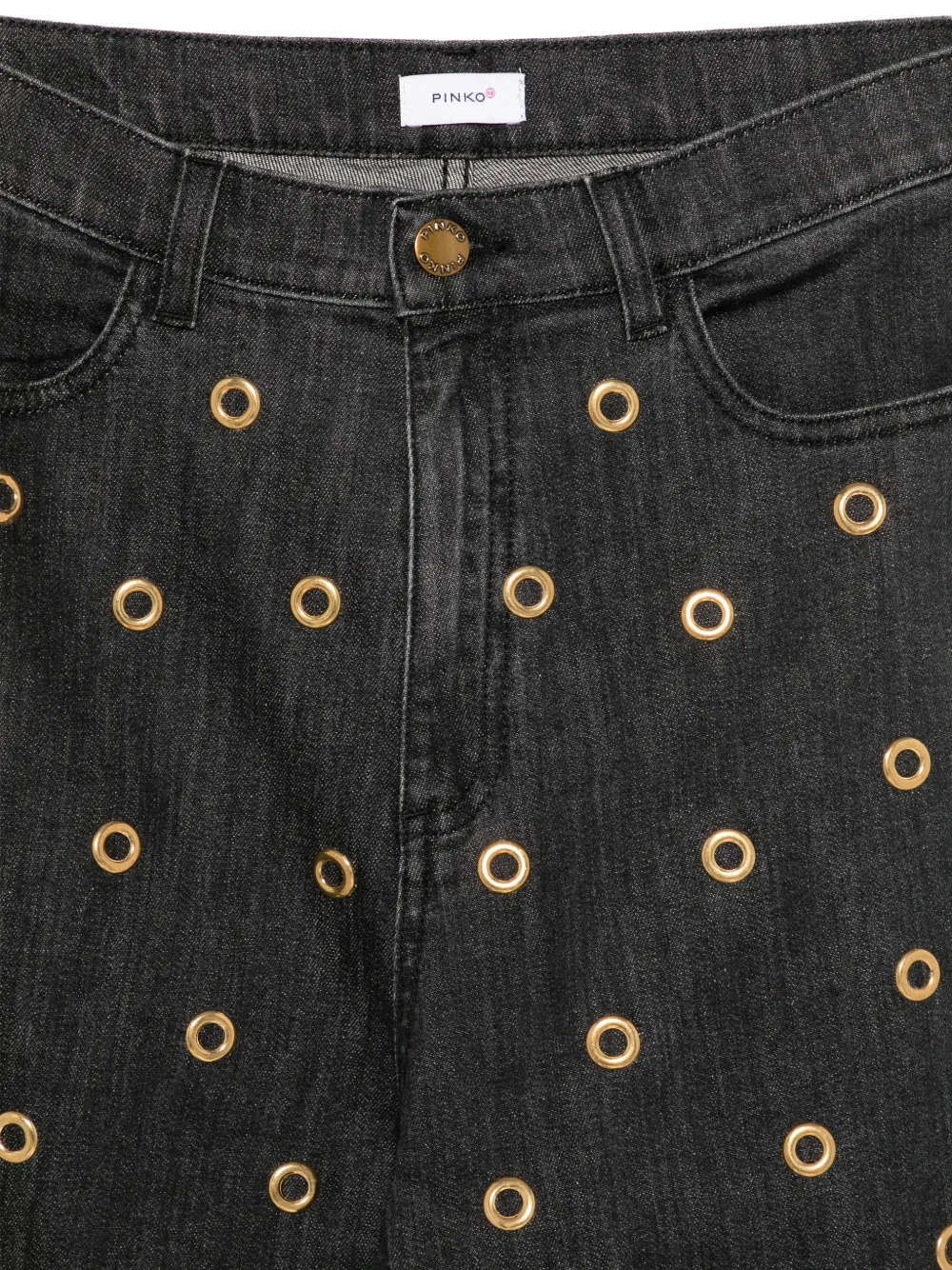 Pinko Kids Jeans verfraaid met ringlets Zwart