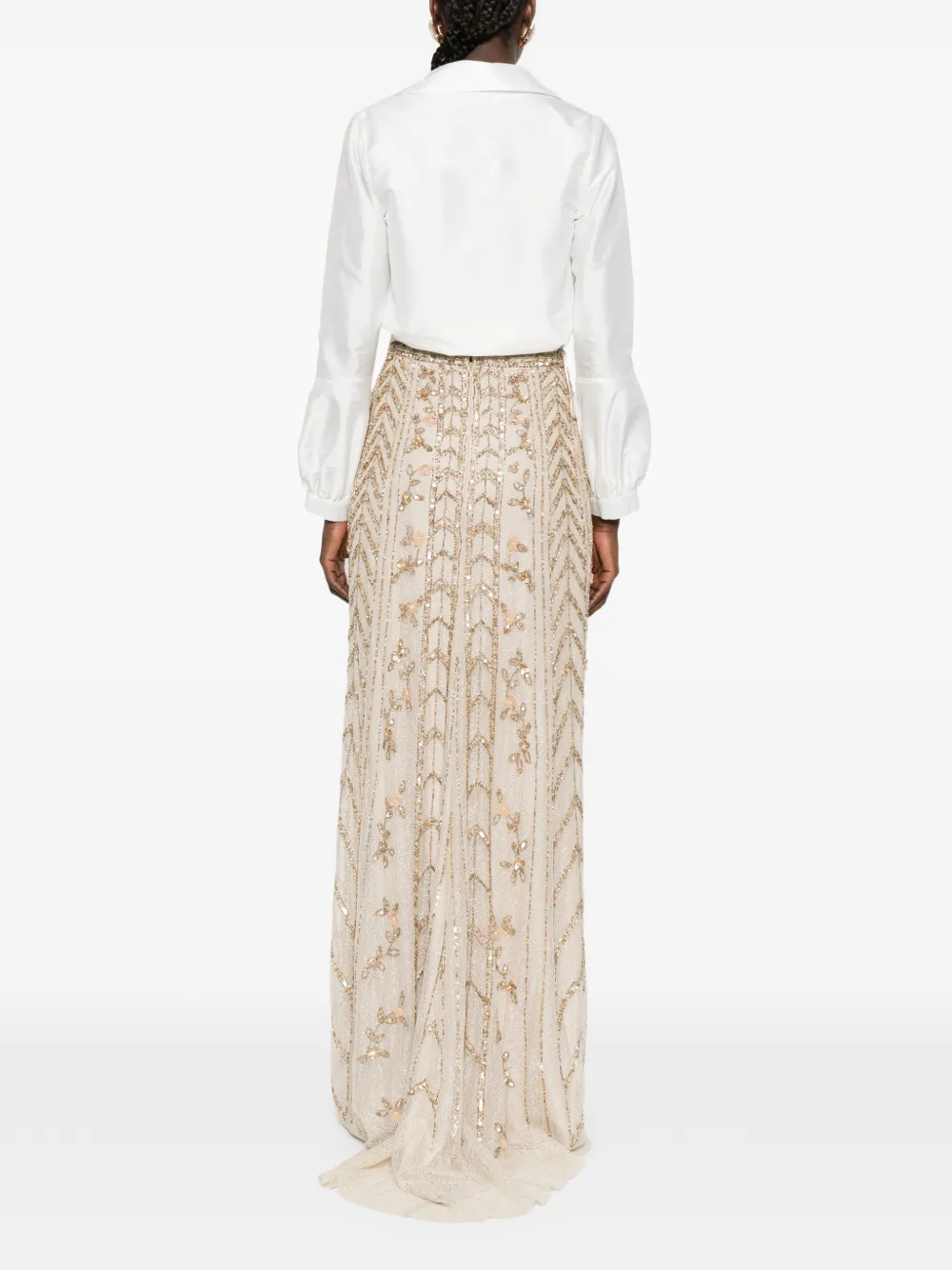  Rosa Clará Sequin-embellished Two-piece Skirt Set (set Of Two) - Gold 