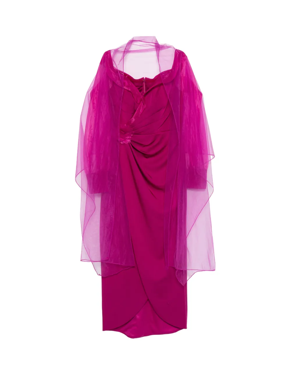 Marfil Barcelona Abito da sera con ruches - Viola