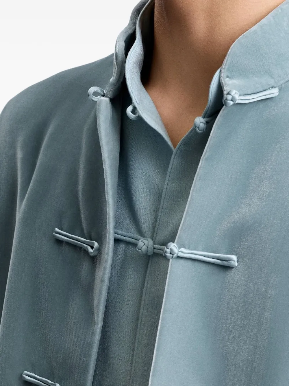 Shanghai Tang denim jack met zak Blauw