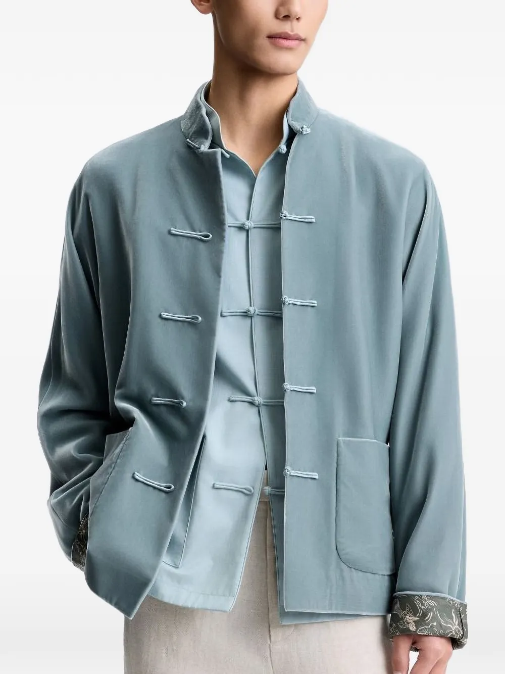 Shanghai Tang denim jack met zak Blauw