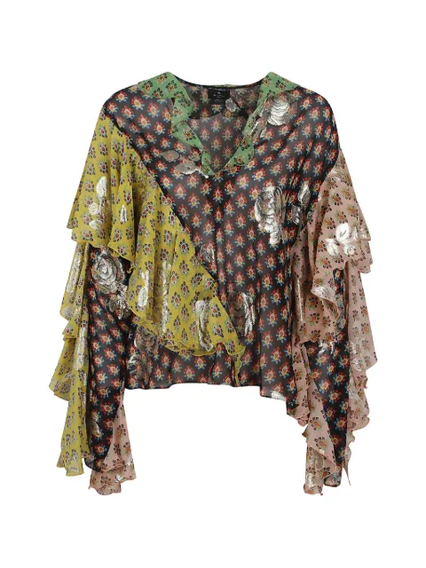 ETRO top con estampado floral y volantes