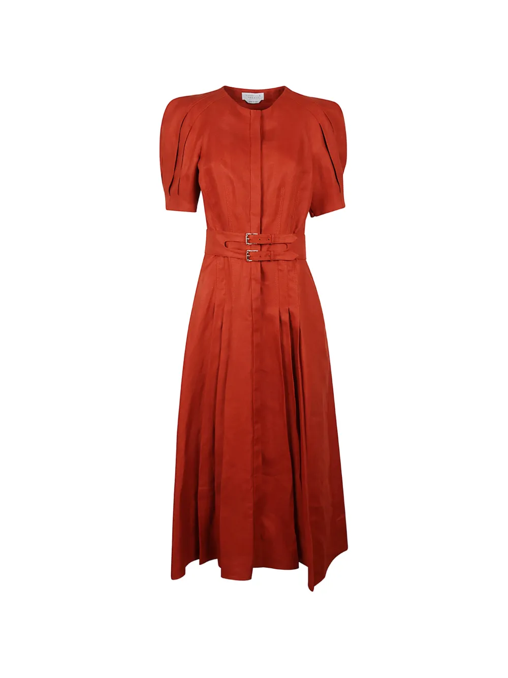 Gabriela Hearst belted pleated dress - Arancione