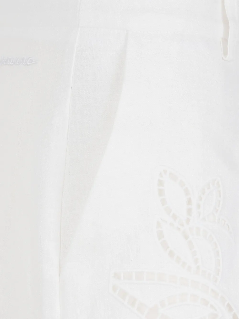 Ermanno Scervino Zijden broek met bloemapplicatie Wit