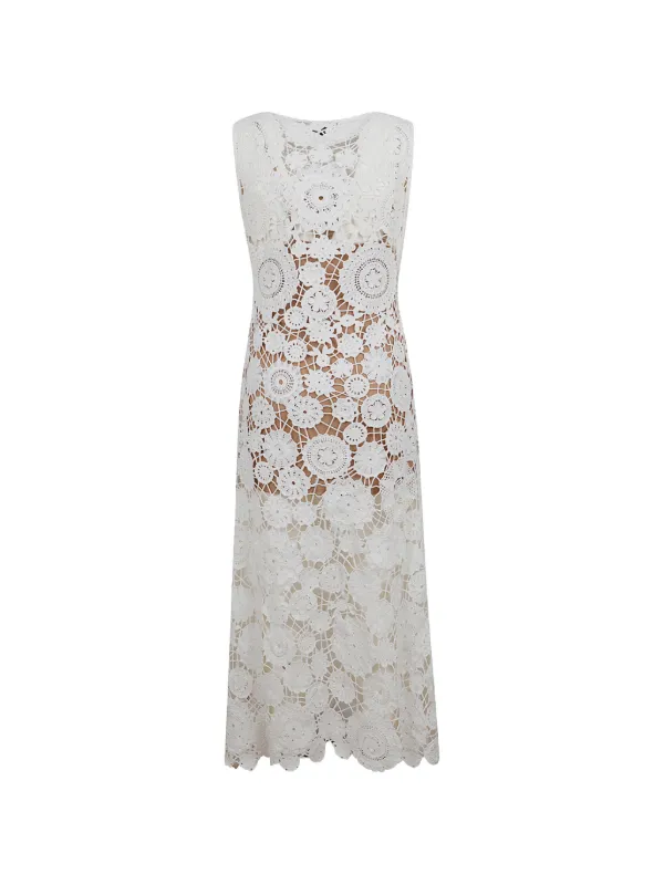 Self-Portrait floral-motif crochet-knit Dress | White | FARFETCH KW Self-Portrait floral-motif crochet-knit Dress | White | FARFETCH KW