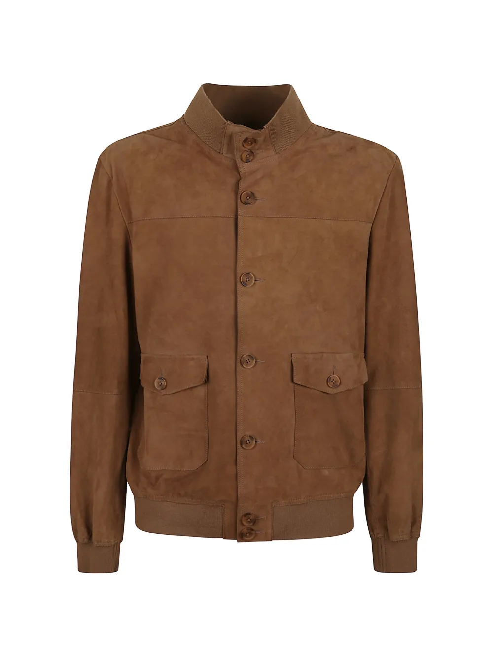 Sword buttoned pocket suede jacket - Marrone