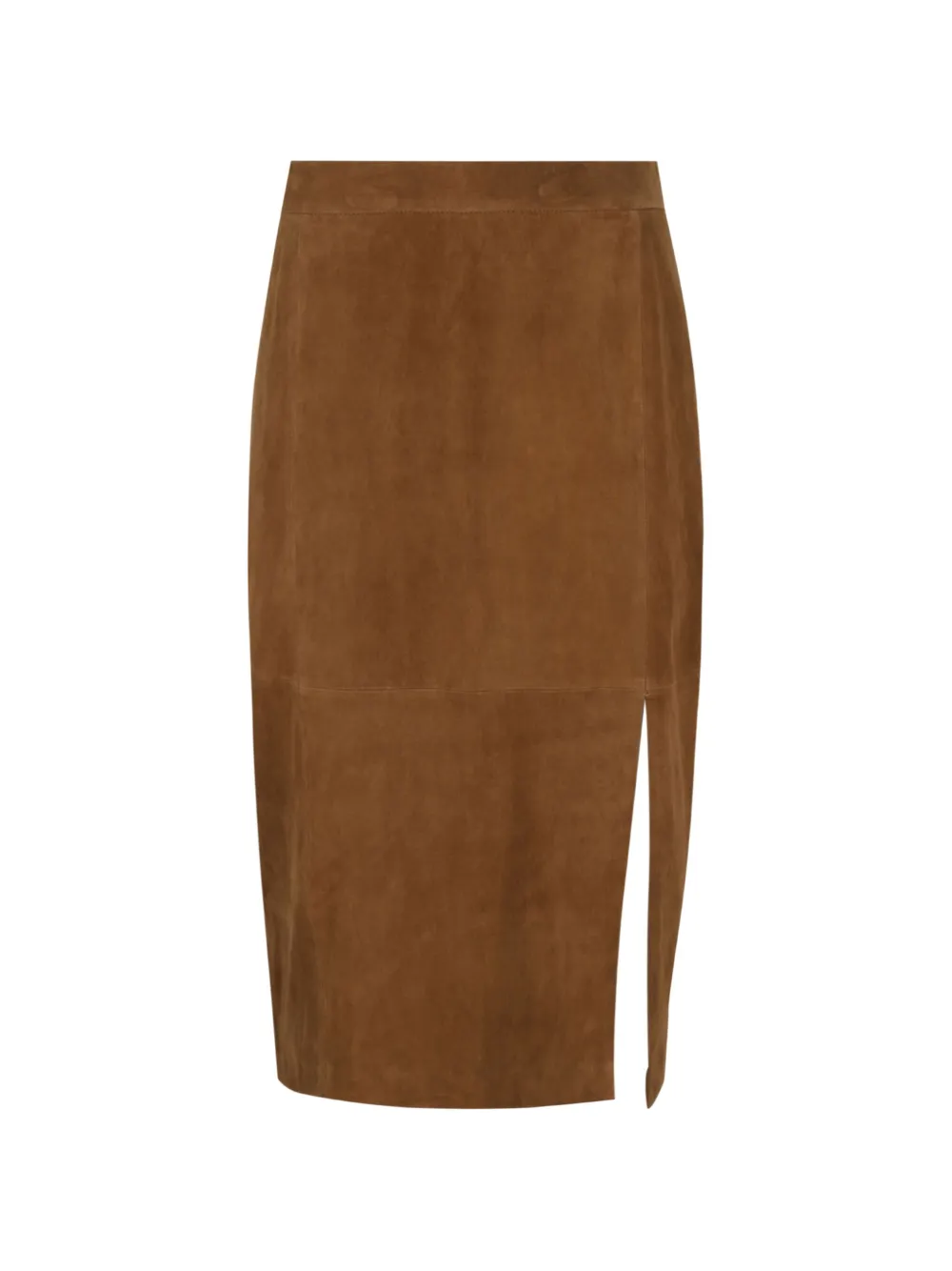 Enes side-slit suede skirt - Braun