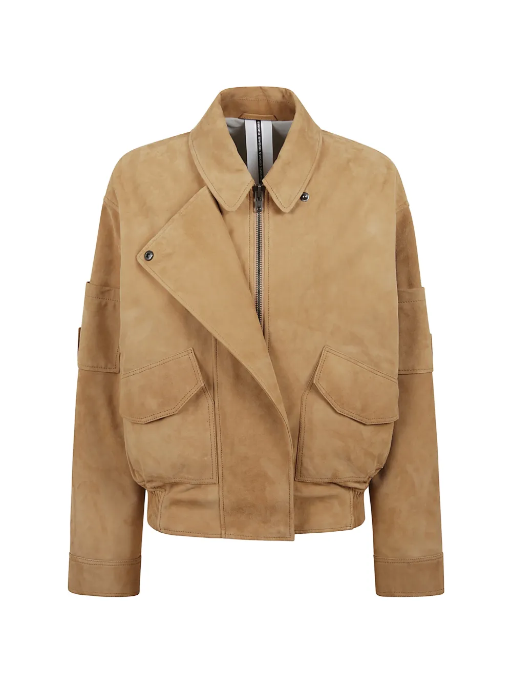 Sword zip collared suede jacket - Toni neutri