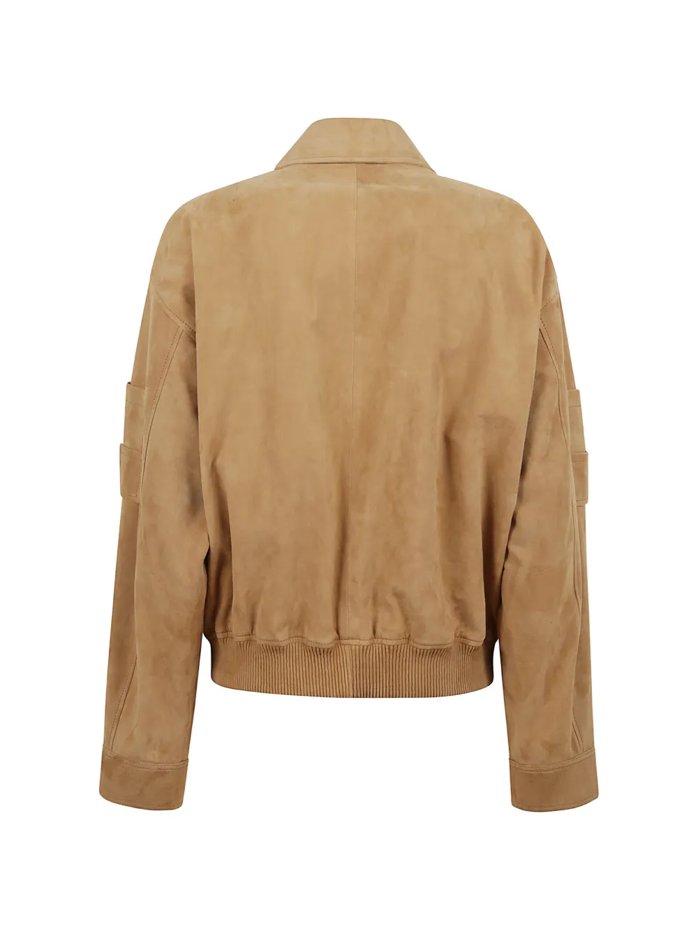  Sword Zip Collared Suede Jacket - Neutrals 