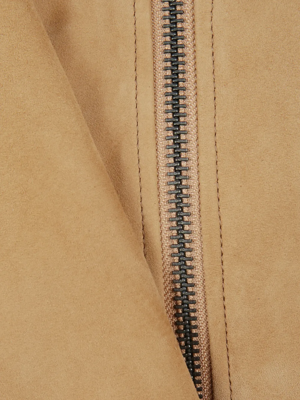  Sword Zip Collared Suede Jacket - Neutrals 