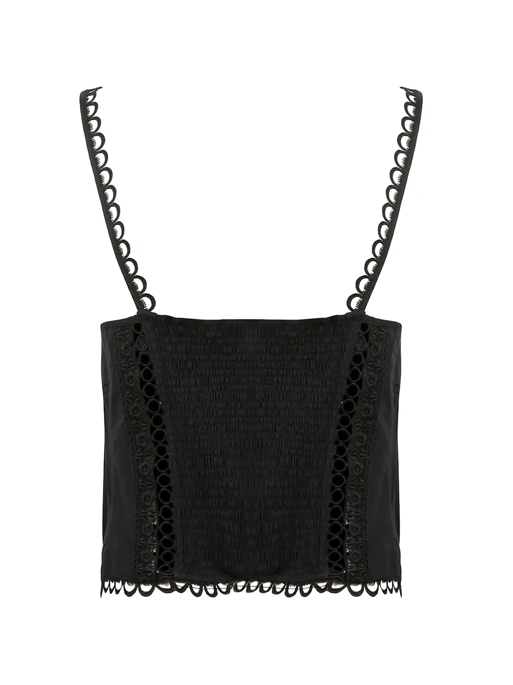 Charo Ruiz Ibiza Poppy top met gewelfde afwerking Zwart
