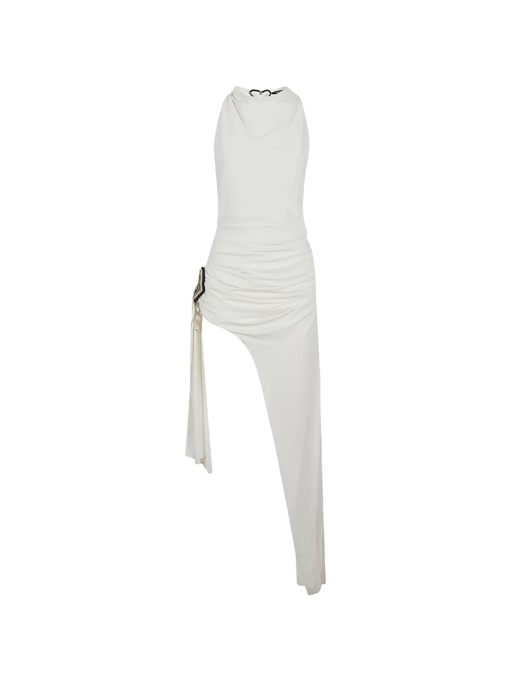 Amen embellished asymmetric-hem dress - Bianco