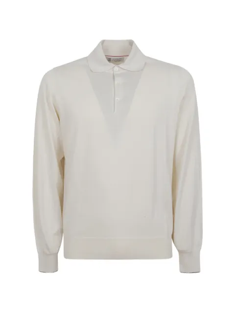 Brunello Cucinelli fine-knit long-sleeve polo shirt