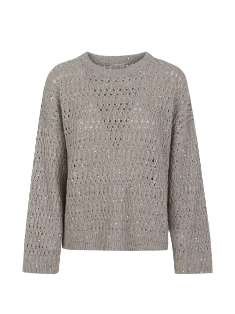 Brunello Cucinelli — openwork embellished knitwear