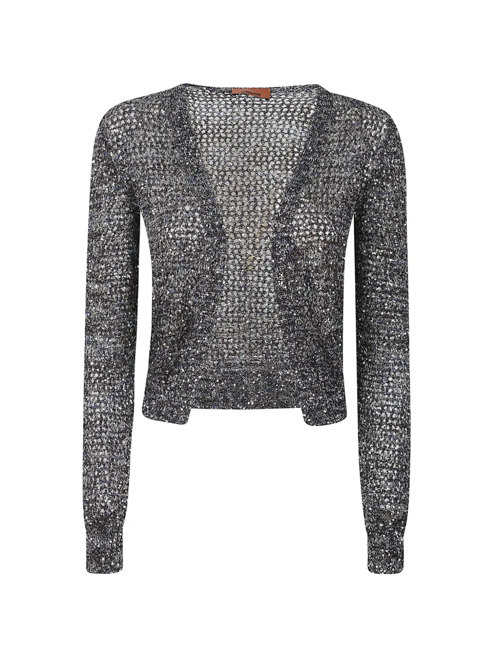 Missoni sequin-embellished open-knit cardigan - Grey