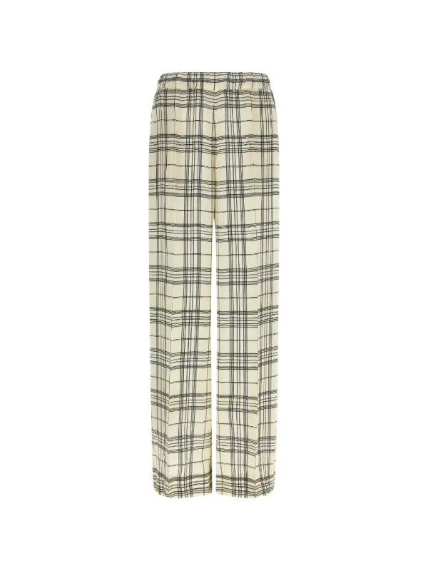 Jil Sander Checked Elasticated Trousers in Neutrals