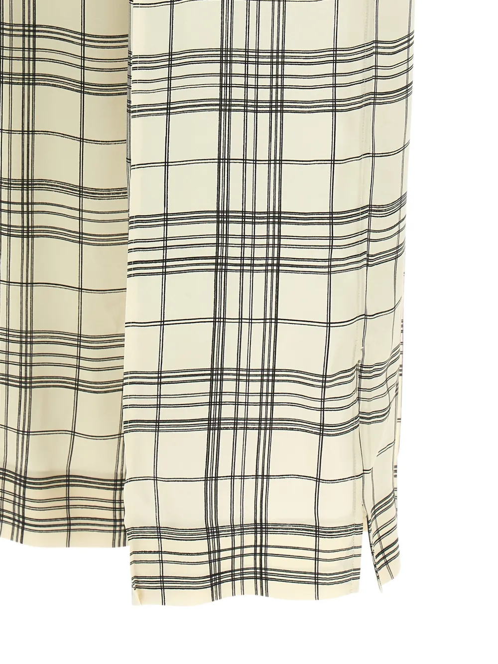 Jil Sander Elastische geruite broek Beige