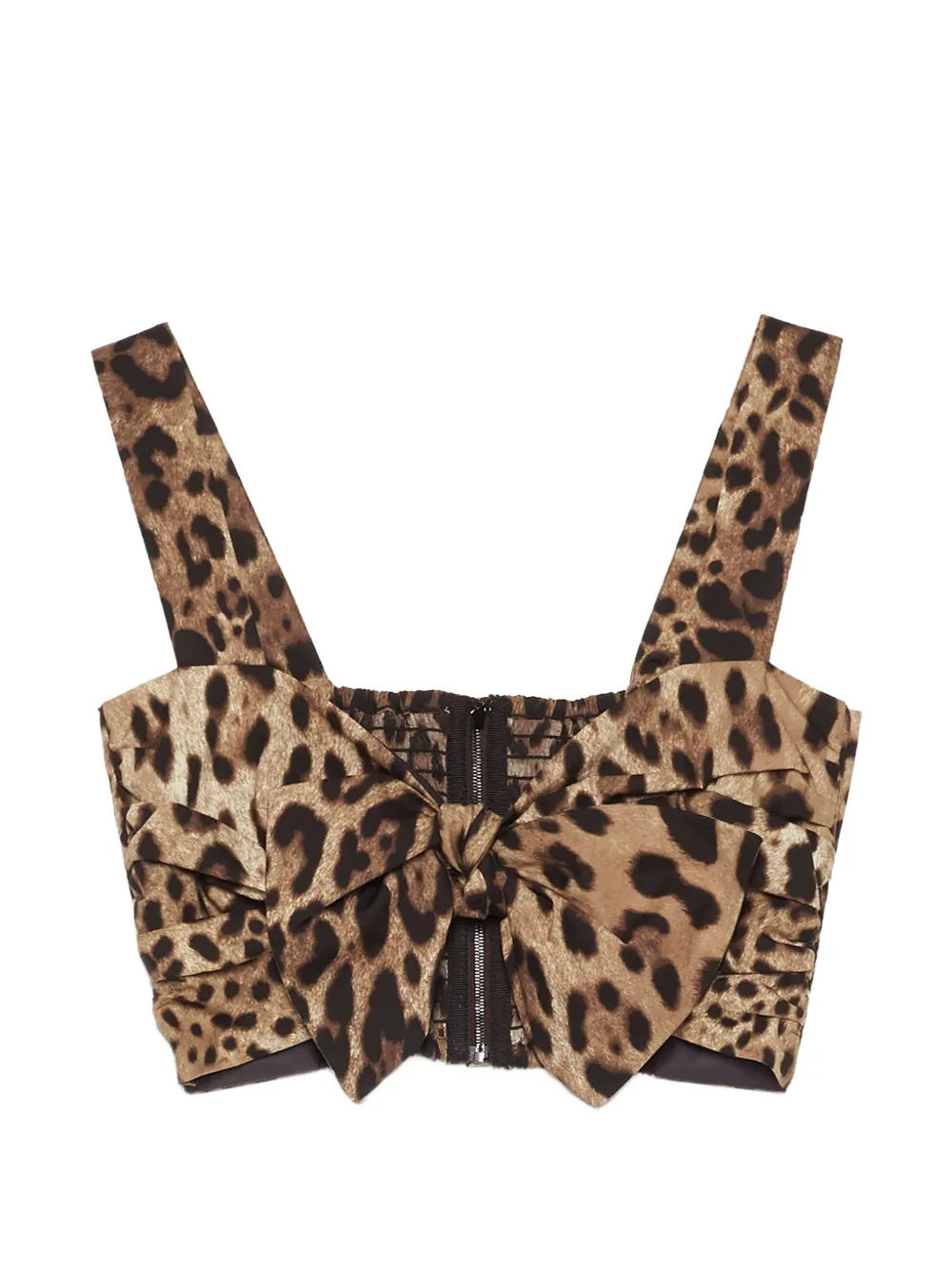 Dolce & Gabbana animal print sweetheart bow tank top - Toni neutri