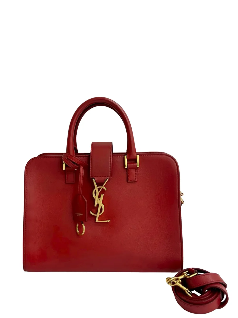 Saint Laurent Pre-Owned 2012-2025 Baby Leather Monogram Cabas satchel - Rosso
