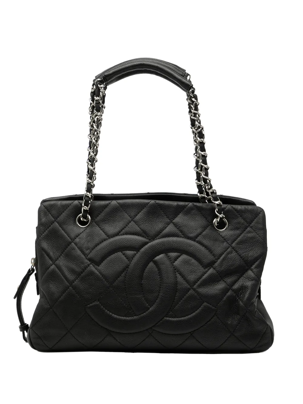 CHANEL Pre-Owned 2010-2011 CC Quilted Caviar Soft tote bag - Nero