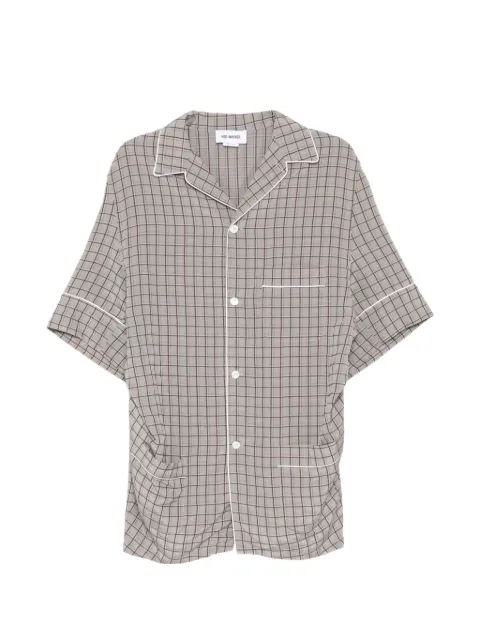 Hed Mayner check contrast trim shirt