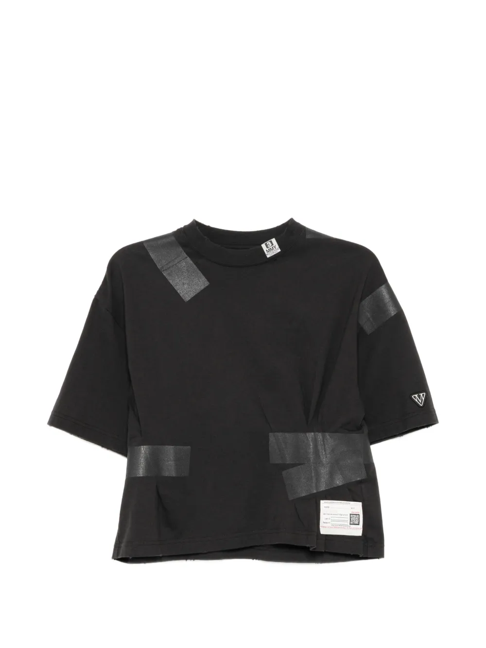 Maison MIHARA YASUHIRO logo-patched pleated T-shirt - Nero