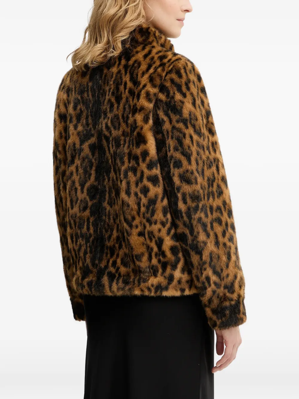  Guess Usa Luna Leopard-print Jacket - Brown 