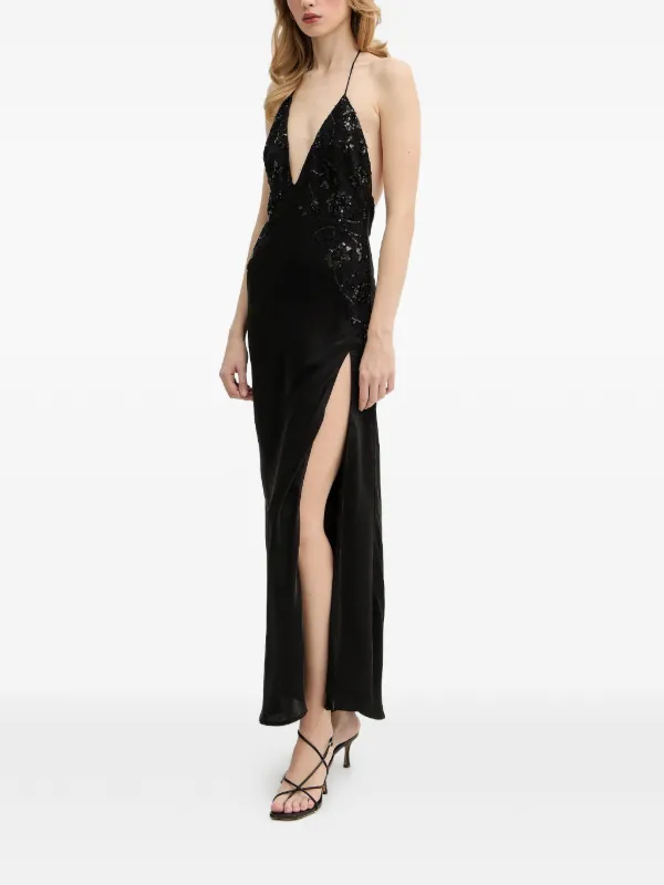 bardot black sequin dress Bardot Sequin-embellished Mini Dress