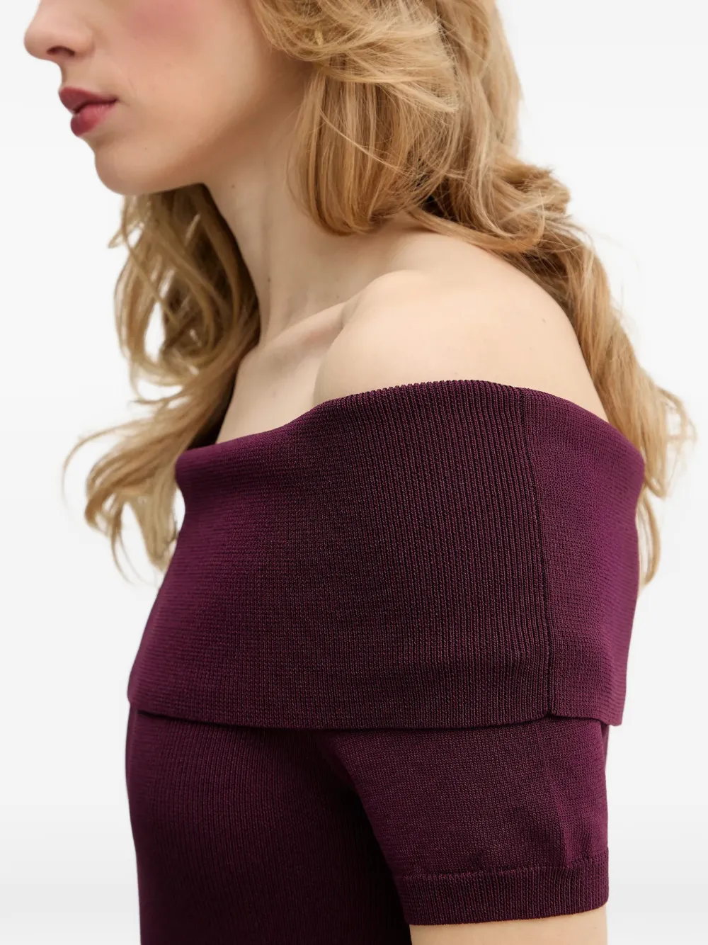 Bardot Harro off-shoulder midi-jurk Paars