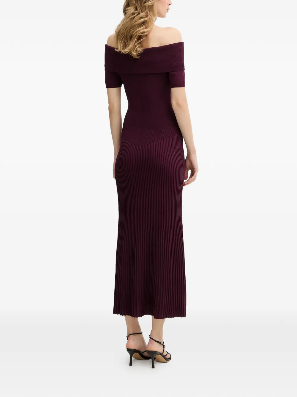  Bardot Harro Off-shoulder Midi Dress - Purple 