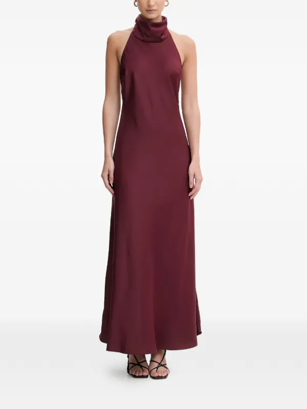galvan halter neck dress London Pandora Halterneck Maxi | Neutrals pageants dresses main image 1