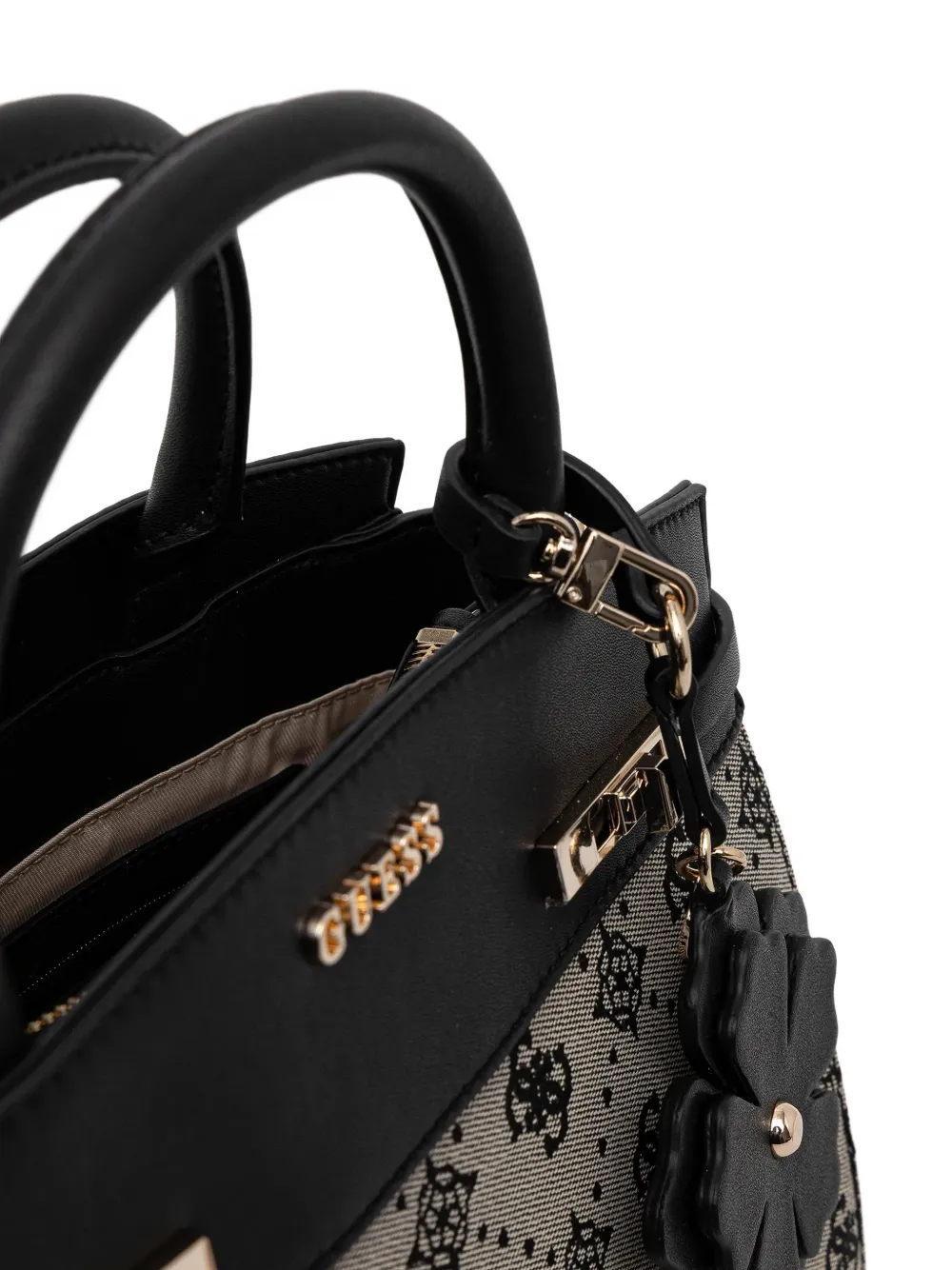 Melinda Flower-Charm Monogram Tote Bag