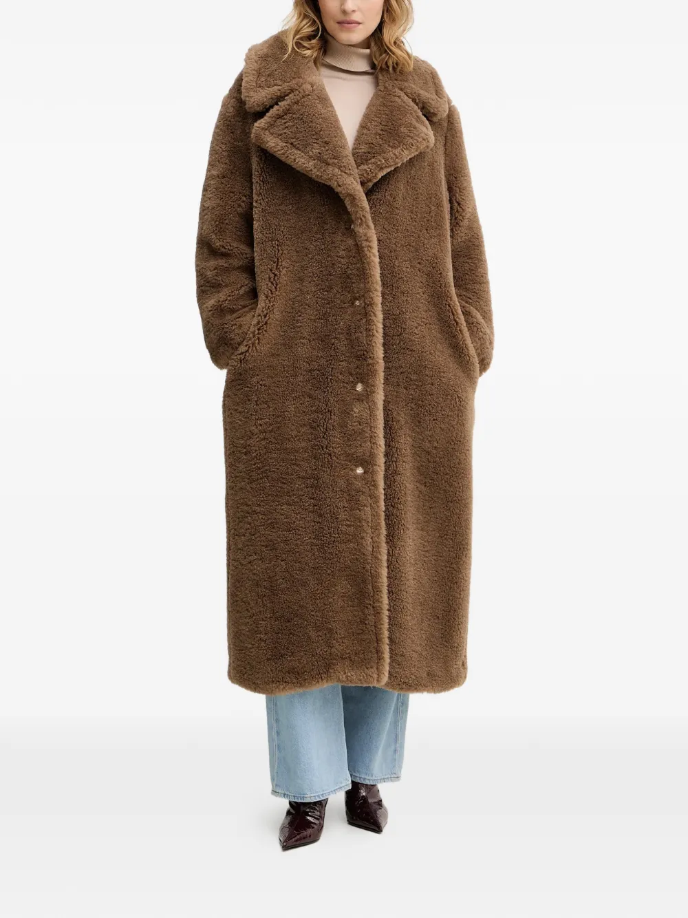 GUESS USA Eugenie single-breasted coat - Marrone