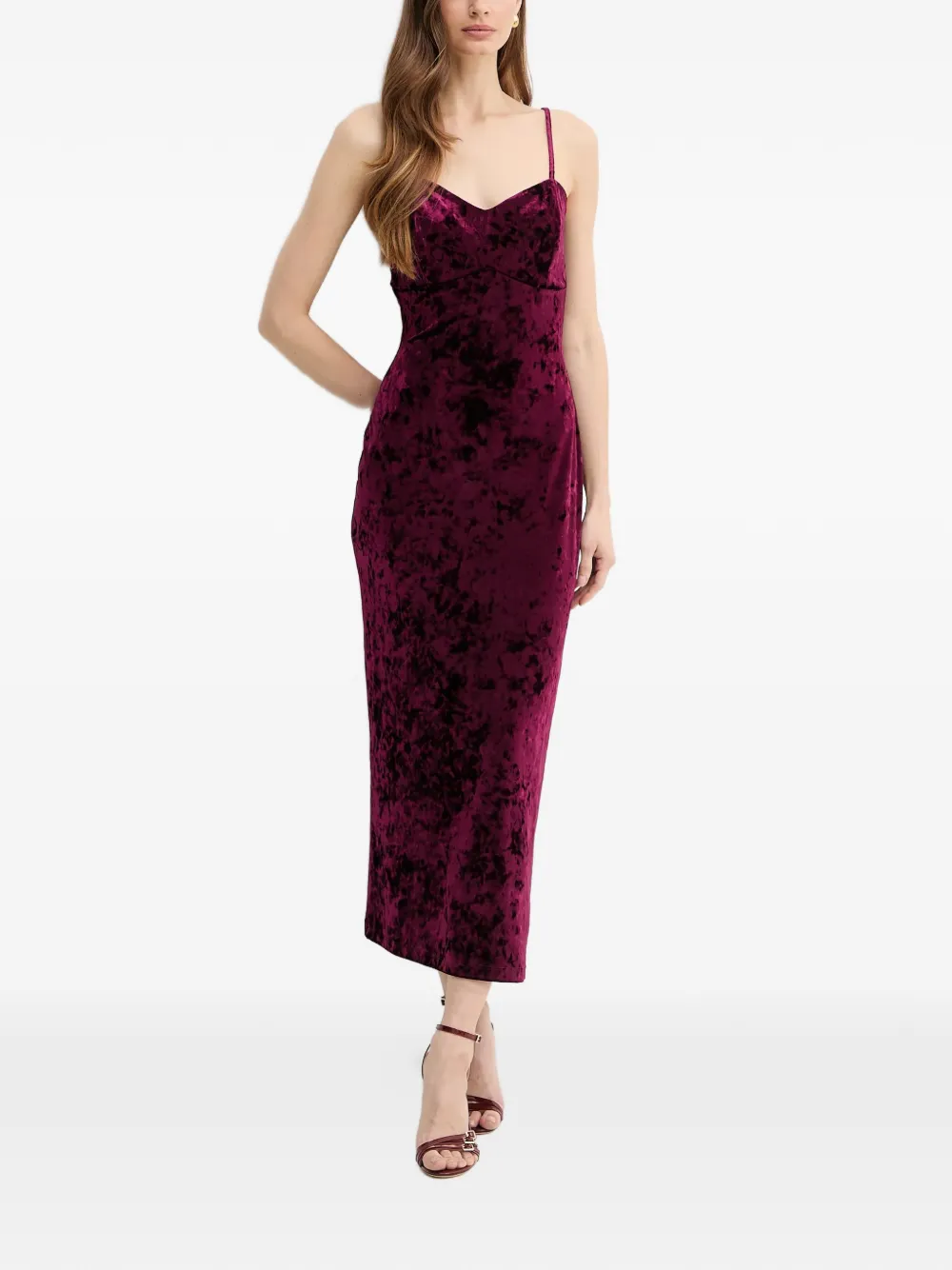 GUESS USA Fluwelen maxi-jurk Rood
