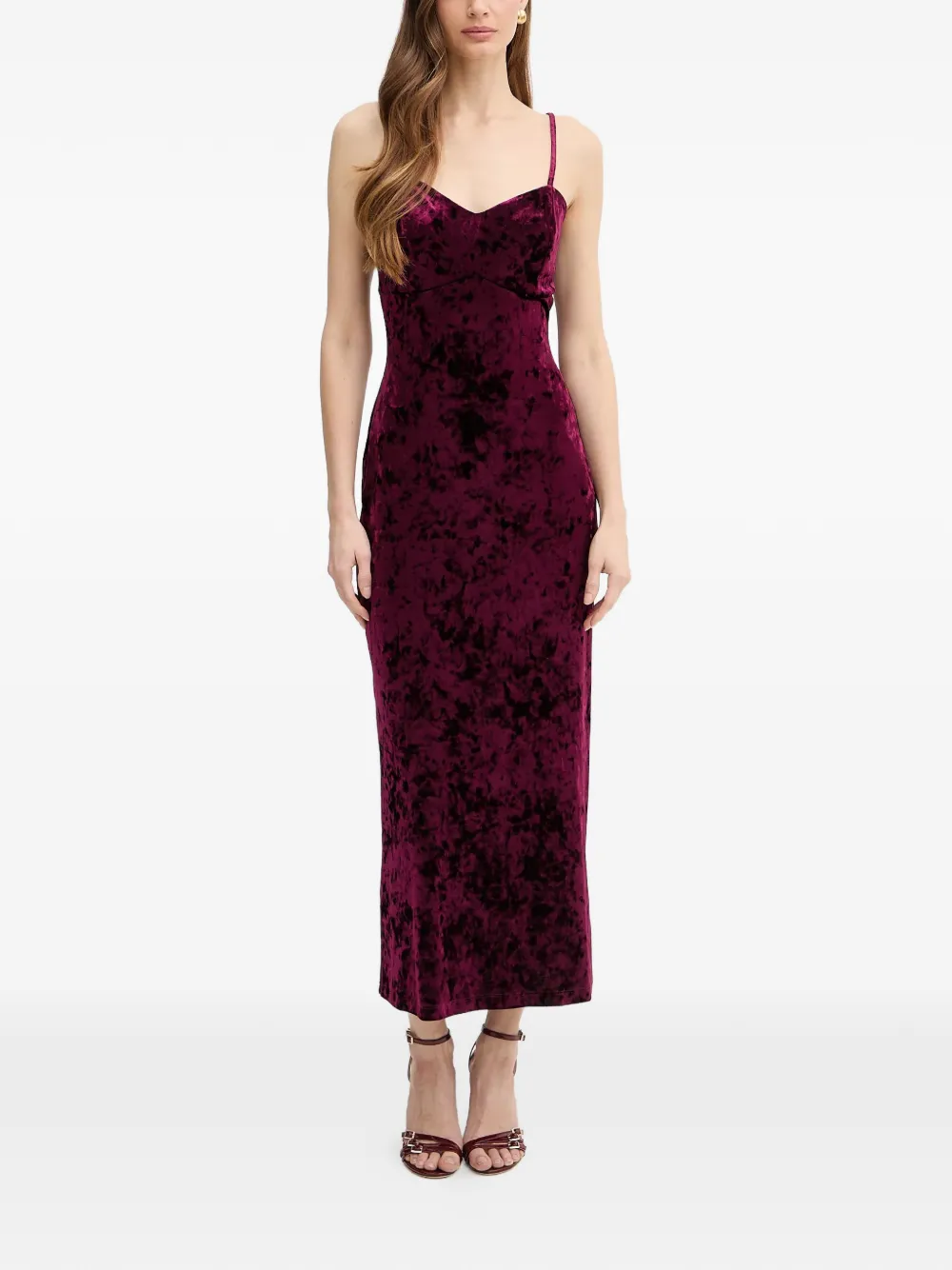GUESS USA velvet slip maxi dress - Rosso