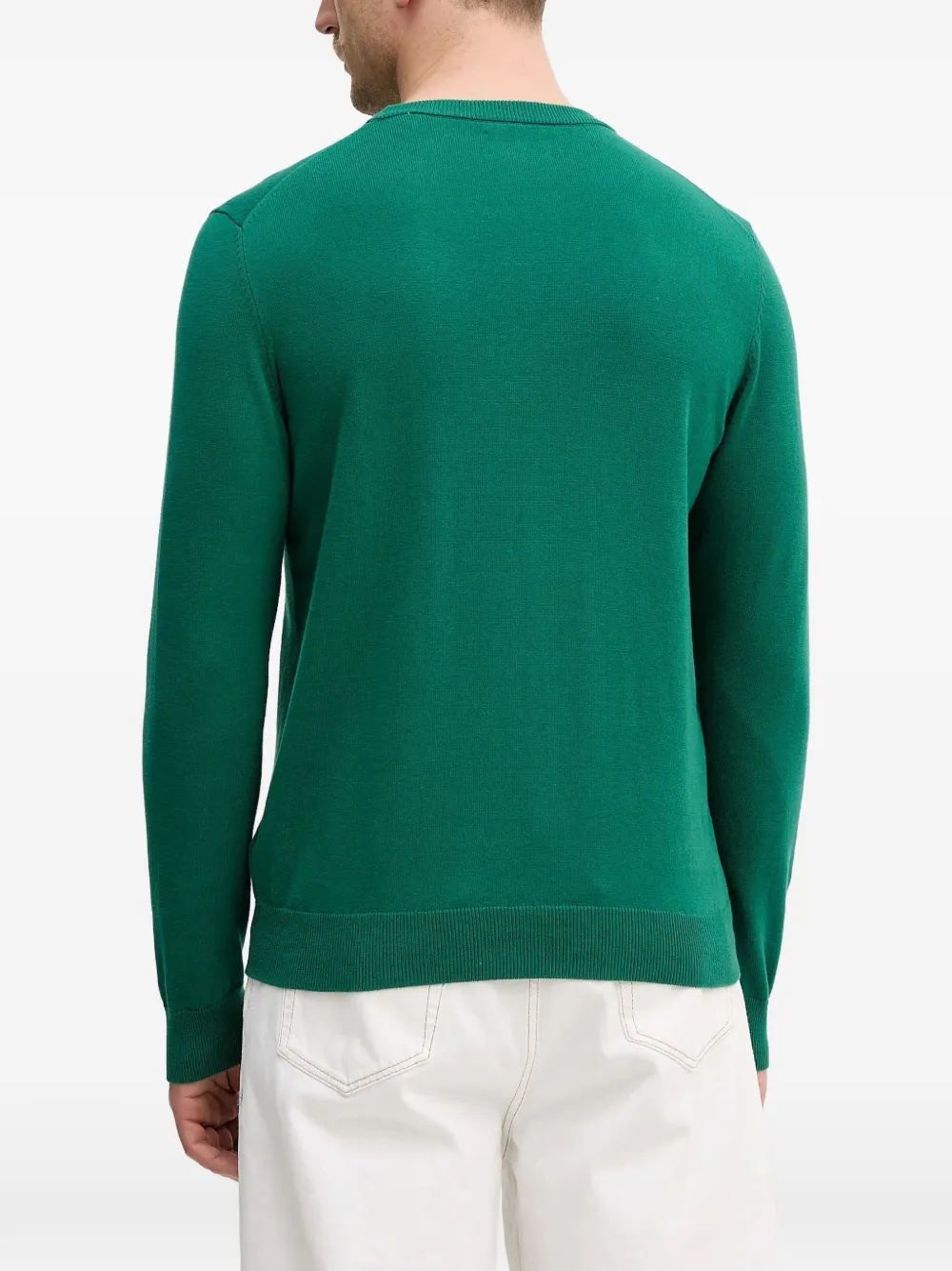 Gant Sweater met geborduurd schild en ronde hals Groen