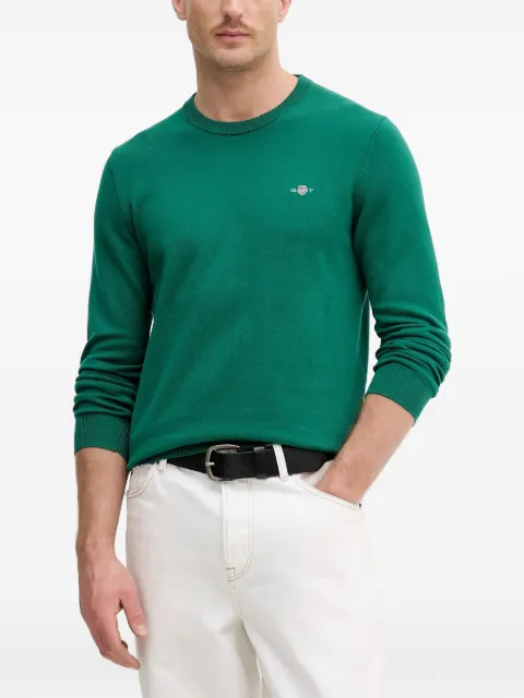 Gant Shield-embroidered crew-neck sweater
