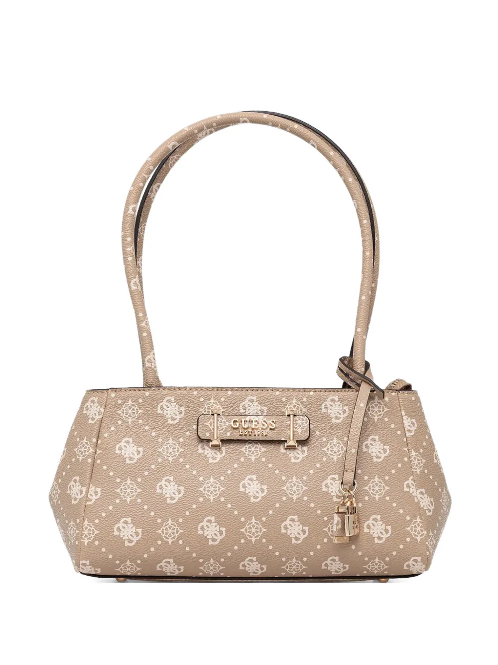 Guess Usa Carrie Girlfriend Padlock-charm Tote Bag In Neutral