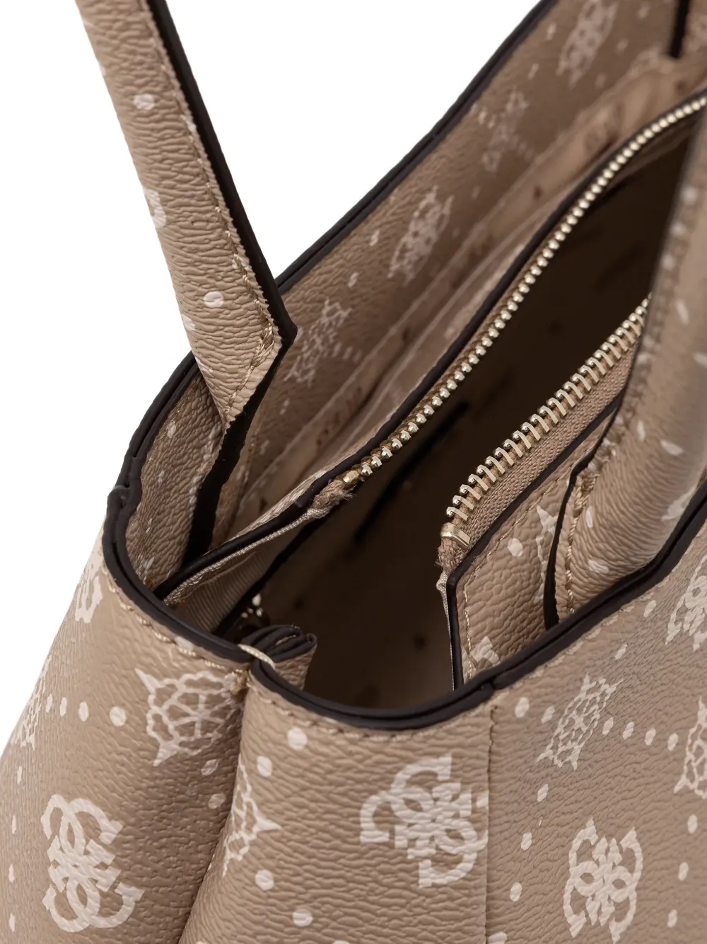 GUESS USA Carrie Girlfriend shopper met hangslot bedel Beige