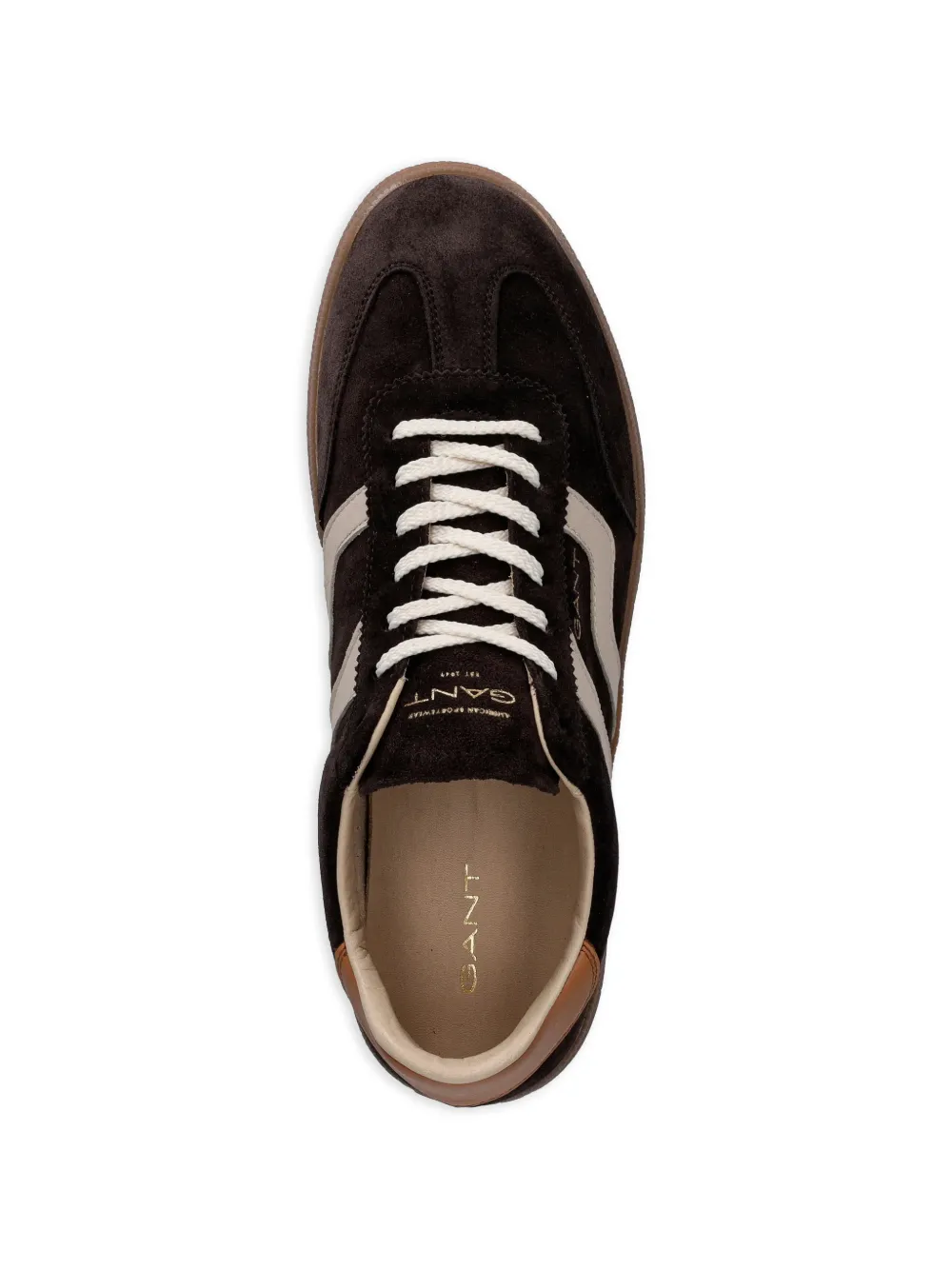 Gant Gestreepte suède sneakers Bruin