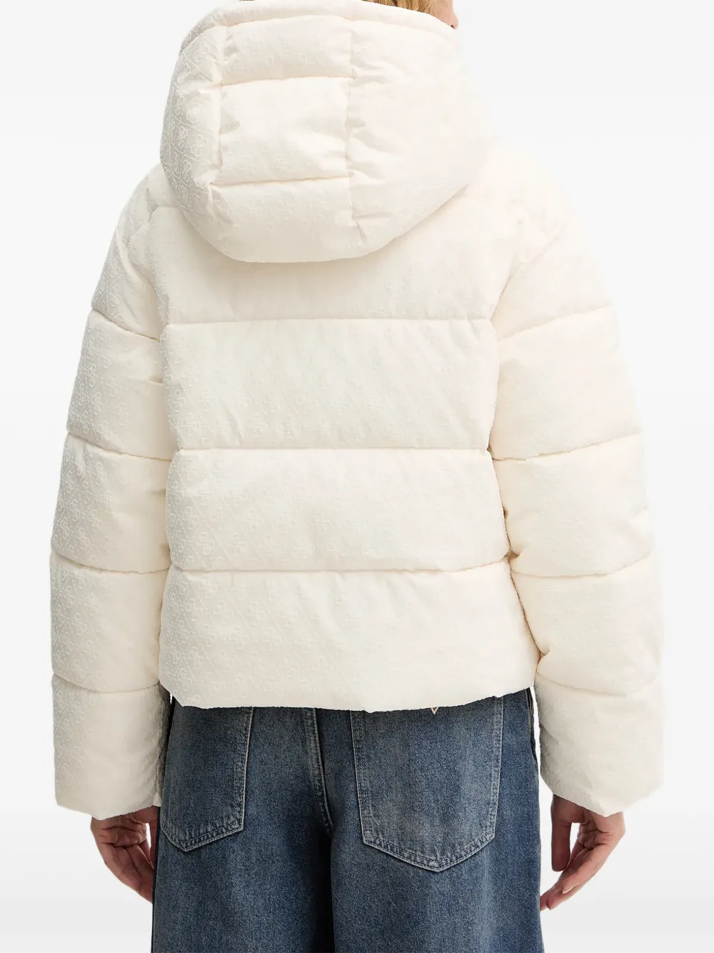  Guess Usa Hooded Puffer Jacket - White 